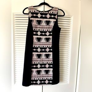 Kenzie Black dress with Woven Tribal Print